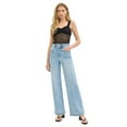 thumbnail image 2 of Risen Jeans - Tummy Control Elastic Band High Rise Wide Double Waist Jeans (32 1/2" Inseam) - RDP5919, 2 of 11