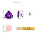 thumbnail image 2 of ANGARA Natural Basket-Set Trillion 3.2 ct Amethyst Stud Earrings in 925 Sterling Silver for Women (Size-8mm) | February Birthstone, Anniversary, Jewelry Gift for Women | Natural Amethyst Earrings, 2 of 7