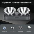 thumbnail image 4 of Cuenco elevado de acero inoxidable para perros y gatos, 400 ml x 2 cuencos dobles para alimentación de perros y gatos, antideslizante, sin derrames esquí esquí Gafas de esquí, 4 of 5