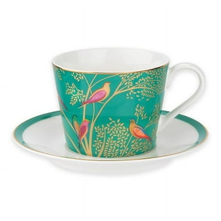 Luxury Unique Set Glass Tea Cup Royal Coffee Mug Red Rose Modern