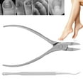 thumbnail image 4 of Toenails Nipper, Curved Arc-shaped Edge Correct Ingrown Nails Streamlined Handle Stainless Steel Cuticle Trimmer Angled Ends  For Hand Silver, 4 of 8