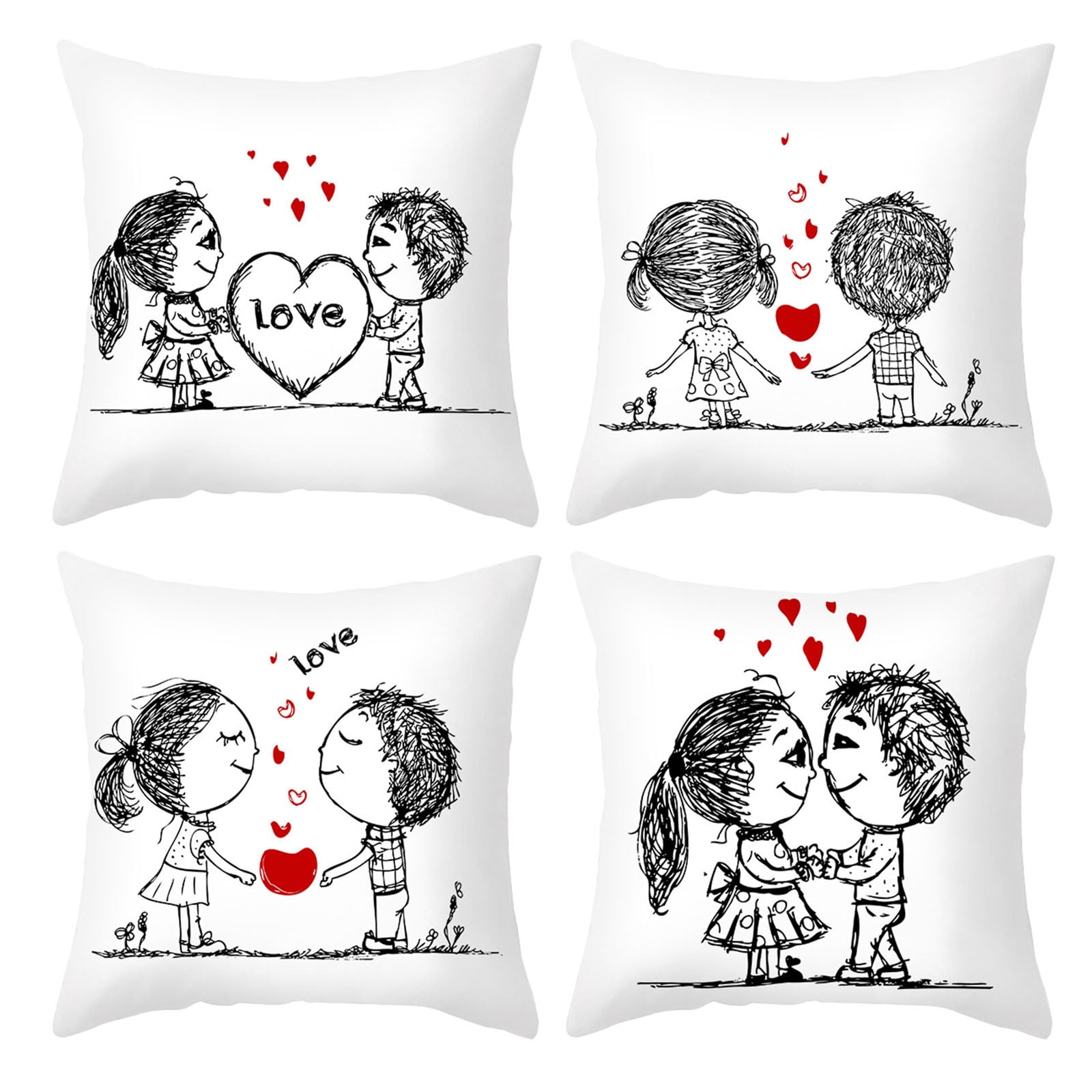 Pillows Customize Cushion Cover Gift Valentine Day Cute Pillowcase Print Photo 