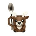 thumbnail image 4 of Jubilant  Reusable Pint Sleeve Ice Cream Cup Holder Christmas Deer Ice Cream Pint Holder with Spoon Cute Cooler Sleeve Leak Proof Popsicle for Beer for Deer, 4 of 8