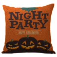 thumbnail image 1 of Funda de almohada con temática de Halloween, cubierta de cojín de lino, cuadrada, Serie de calavera y bruja, para sofá y coche, 1 of 4