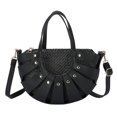 thumbnail image 2 of Bolso cruzado de paja tejido a para mujer, bolso de hombro para pya, bolso tejido a Negro Colcomx bolso de paja, 2 of 8