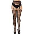 thumbnail image 5 of Topumt Women Patterned Fishnets Tights Small Hole Thigh High Sexy Stockings, 5 of 7