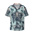 thumbnail image 5 of Daiia Butterflies Skull Bows Men's Linen Shirts Short Sleeve Casual Shirts Button Down Shirt for Men Beach Summer Wedding Shirt-3X-Large, 5 of 6