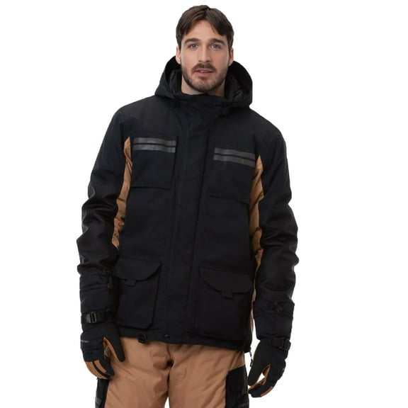 BRP Ski-Doo Mens Expedition Snowmobile Jacket Snocross Water Resistant Warm Khaki - Small 4409640405