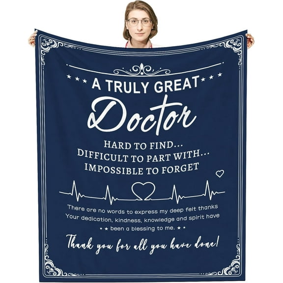 Doctor Gifts, Thank You Gift for Doctor Blanket, Doctors Appreciation Gifts, Unique Retirement Gifts for Doctors Pharmacist Men Women on Birthday Thanksgiving Christmas Throw Blanket 50"x 60"