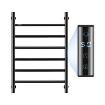 VEVOR 6 Bars Towel Warmer Rack, Wall Mounted Heated Towel Rack for Bathroom, IPX5 Waterpoof Towel Heater Rack with Timer & LED Display Screen, 5 Levels Adjustable Temperature Towel Heater, Black