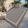 thumbnail image 4 of Pentantan Outdoor Rug 6'x9' Waterproof Reversible Portable Plastic Outside Mat for Patios, Geometric Lightweight Straw Rugs for RV Camping Garden, Dark Grey and Beige, 4 of 7