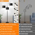 thumbnail image 2 of Lámpara de pie regulable Nintiue de 203 cm, 3 luces LED, pantallas negras, 2 of 8