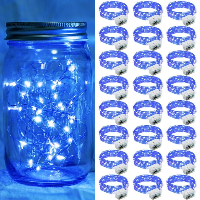 Guirnalda de luces LED chzk, 2 m, 20 luces LED centelleantes, azul