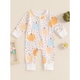 thumbnail image 4 of Elippeo Baby Girls Jumpsuit, Long Sleeve Crew Neck Flower/Pumpkin/Bow Print Zipper Closure Casual Romper Clothes 3 6 12 Months, 4 of 9
