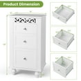thumbnail image 2 of Gymax Bathroom Floor Cabinet Storage Organizer Nightstand Carved Design w/ 3 Drawers, 2 of 10