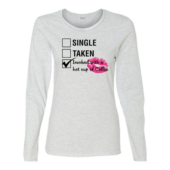 Involved with Coffee Valentine's Day Women's Long Sleeve Shirt-Ash-3xl