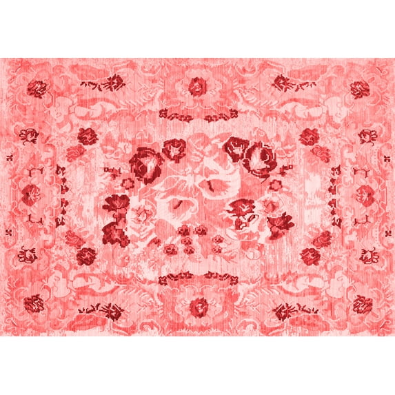 Ahgly Company Indoor Rectangle Medallion Red French Area Rugs, 6' x 9'