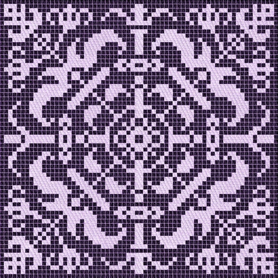 Ahgly Company Machine Washable Indoor Square Transitional Dark Purple Area Rugs, 6' Square