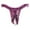 Purple, variant on Women's Low Waist Open Crotch Lace Underwear - Pearl Massage Thong - One Size Fits Most