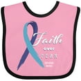 thumbnail image 3 of Inktastic Faith over Fear Hydrocephalus Awareness with Blue Ribbon Boys or Girls Baby Bib, 3 of 4