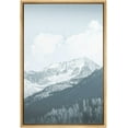 thumbnail image 3 of PixonSign Framed Canvas Print Wall Art Mountain and Forest with Clouds Nature Wilderness Photography Modern Art Glam Landscape Cool Blue and White for Living Room, Bedroom, Office - 16"x24" Natural, 3 of 5