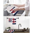 thumbnail image 5 of Navy Blue Stripe Nautical Kitchen Dish Towels for Drying Dishes Set of 4, Red Anchor Summer Coastal Waffle Weave Microfiber Hand Tea Bathroom Towels Quick Dry & Absorbent Towel 15.7x23.6, 5 of 7