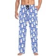 thumbnail image 2 of Halloween Ghost Flowers Grids Mens Pajama Pants Cotton Elastic Waistband Lounge Sleep Pajama Bottoms Pj with Pocket, 2 of 7
