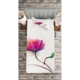 thumbnail image 3 of Ambesonne Floral Quilted Bedspread Set 2 Pcs, Watercolor Poppy Flower, Twin Size, Fuchsia, 3 of 3