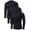 BLACK-1, variant on QPNGRP Men's 3 Pack Dry Fit Long Sleeve Athletic Shirts Workout Running Shirts Black L