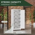 thumbnail image 6 of Greenvelly Metal Storage Cabinet with 4 Swivel Wheels,73" H White Garage Storage Cabinet with Wheels, Rolling Tool Cabinet with Locking Doors and Shelves for Home,Basement, Kitchen Pantry,Warehouse, 6 of 14