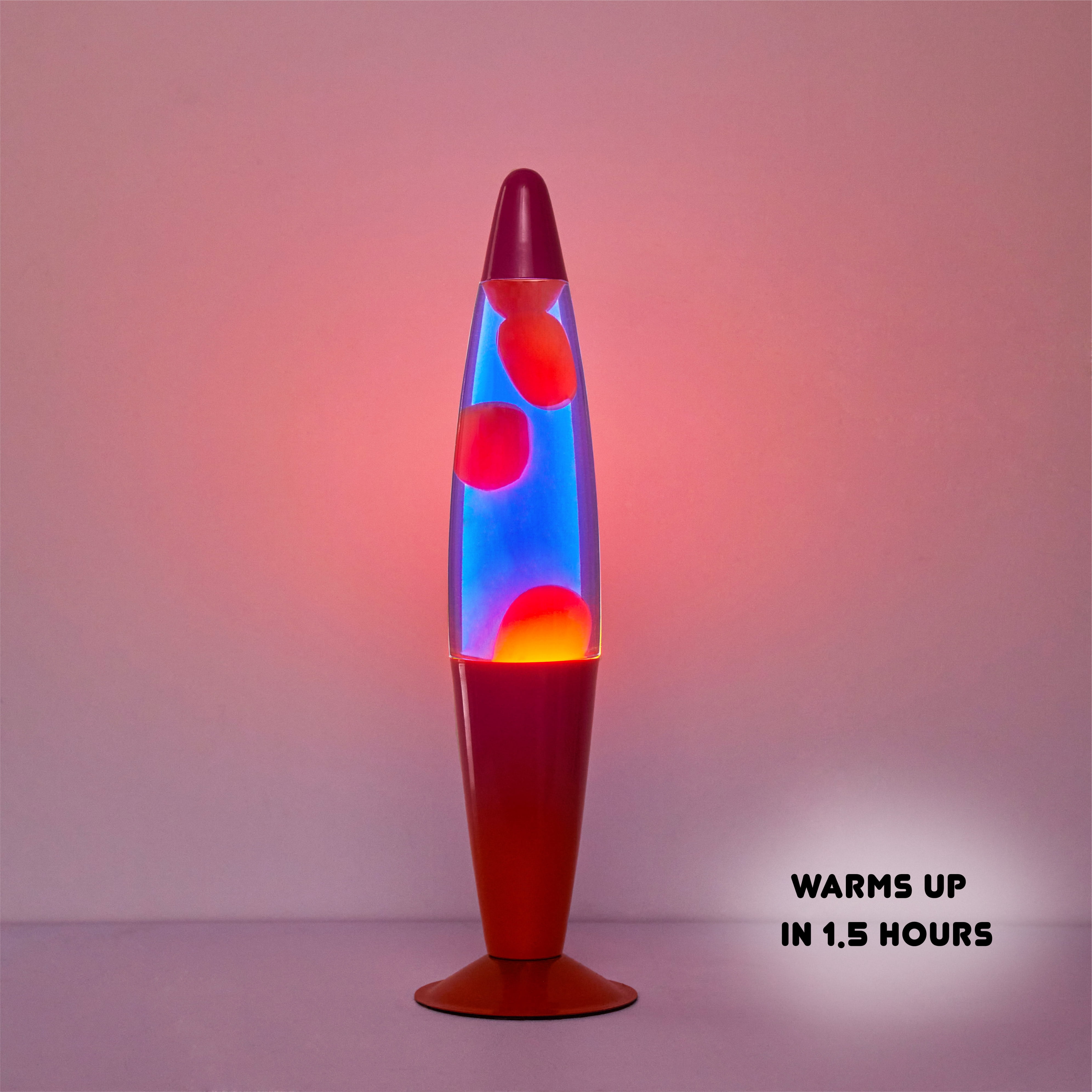 Urban Shop 16" Ombre Sunset Lava Motion Volcano Lamp, Orange Wax in Purple Liquid, Metal Base