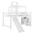 thumbnail image 6 of Aukfa Twin Loft Bed with Slide - House Loft Castle Bed with Stairway Tent Tower for Kids - Navy, 6 of 8