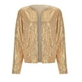 thumbnail image 4 of DHFJKG Jackets For Women Sparkly Sequined Cardigan Plus Size Open Front Long Sleeve Cropped Jacket Carnival Trendy Outerwear, 4 of 5