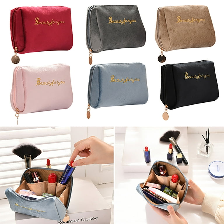 Girls velvet soft vintage travel lipstick pouch makeup bags