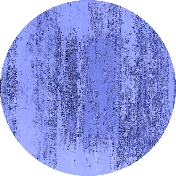 Ahgly Company Indoor Round Oriental Blue Industrial Area Rugs, 4' Round