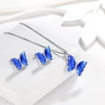 thumbnail image 5 of Sterling Silver Blue Butterfly Jewelry Sets Necklace Earrings Sapphire Jewelry Set September Birthstone Crystal Women Birthday Mother's Day Gift, 5 of 6