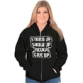 thumbnail image 3 of Inspirational Saying Stand Up Show Up Unisex Fleece Graphic Zip Up Hoodie Brisco Brands 2X, 3 of 5