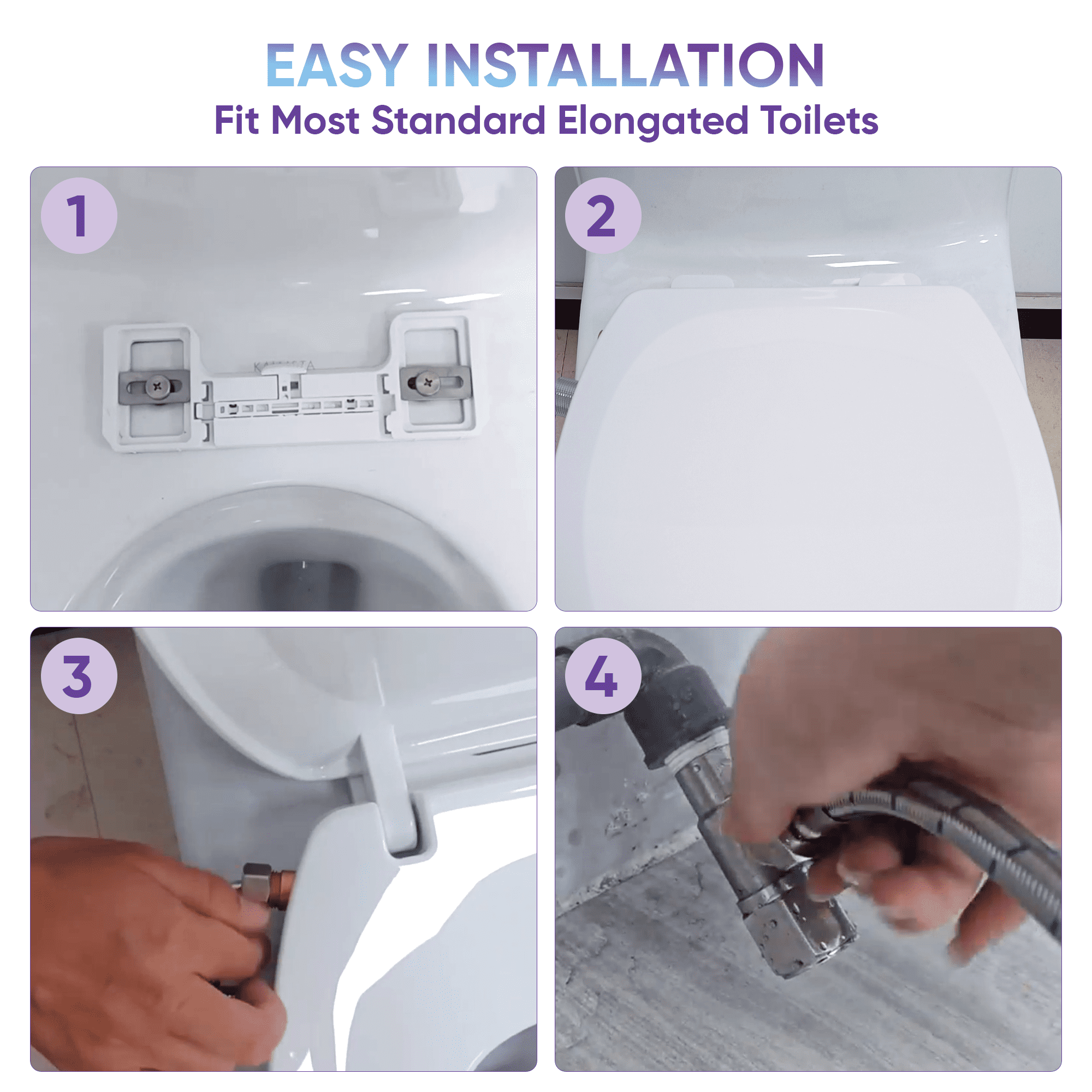Liba Dual Nozzle Non-Electric Bidet Toilet Seat with Self-Cleaning Function, White