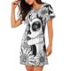thumbnail image 2 of Disketp Floral Sugar Skull Portrait para Camisón Corto de Manga Corta para Mujeres, Camisón Cómodo con Escote Redondo, Bonito y Confortable, 2 of 6
