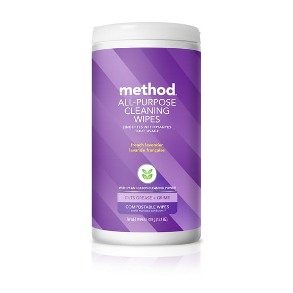 Method All-Purpose Cleaning Wipes, French Lavender, 70 Count