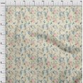 thumbnail image 3 of oneOone Cotton Cambric Cream Fabric Flower & Leaves Watercolor Dress Material Fabric Print Fabric By The Yard 56 Inch Wide, 3 of 4