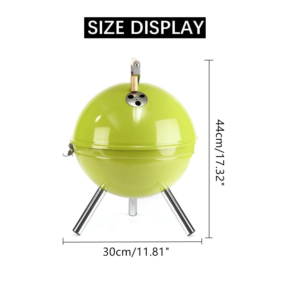 Round Kettle Charcoal Grill Premium Charcoal Stove Portable Iron BBQ Barbecue Grills w Vent Patio Garden Indoor Outdoor Camping Cooking Green Walmart