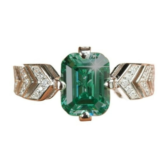 3 Carat Moissanite Rings for Women D Color VVS1 925 Sterling Silver Emerald Cut Moissanite Promise Rings Lab Created Diamond Rings Simulated Diamond Engagement Ring