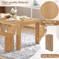 thumbnail image 5 of EUROCO 3-Piece Dining Table Set for 4, 60" Wood Kitchen Room Table Set with 2 Benches,Space-Saving Design for Apartment, Small Space and Breakfast Nook,Natural, 5 of 8