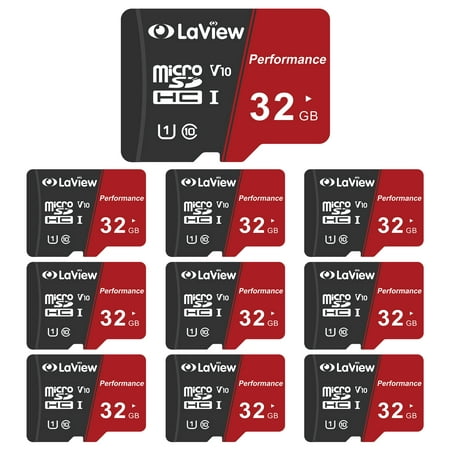 Image of LaView 10 Pcs 32GB Micro SD Cards 95MB/S & 20MB/S Read & Write Speeds Respectively
