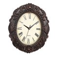 thumbnail image 1 of Reloj ovalado de 14 pulgadas, decorativo, con movimiento silencioso, para cocina y sala de estar, color cobre negro., 1 of 2