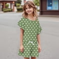 thumbnail image 4 of Grblisyd Outfit for Girls Two Piece Fashion Polka Dots Ruffle Short Sleeve Top Drawstring Elastic Waist Shorts Set Casual Clothing Sets, 4 of 4