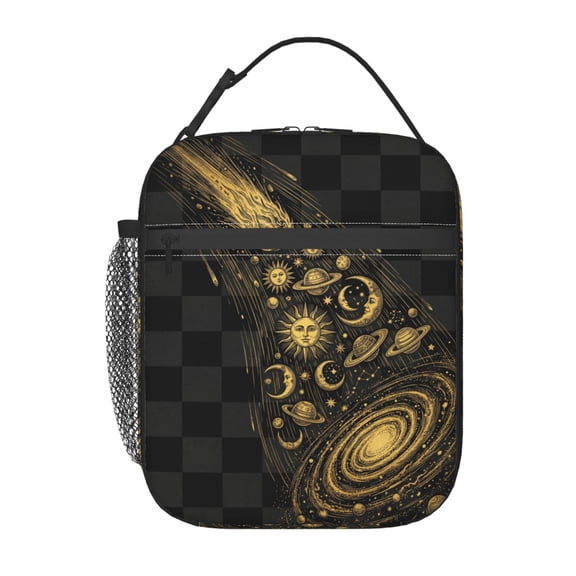 Sun And Moon Lunch Bag Reusable Zipper Closure Leakproof Insulated Lunch Box Cooler Tote Bag Food Container Snack Bag