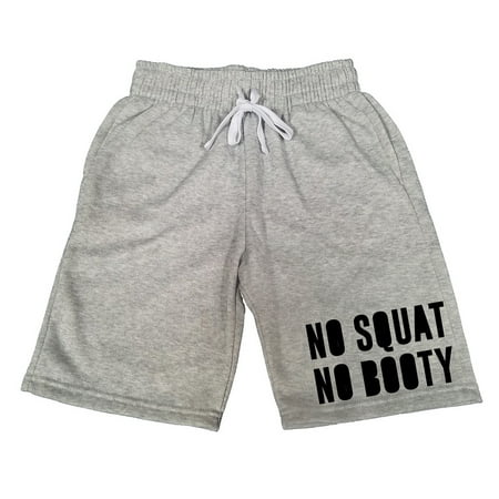 Men's No Squat No Booty V443 Gray Fleece Jogger Sweatpants Gym Shorts