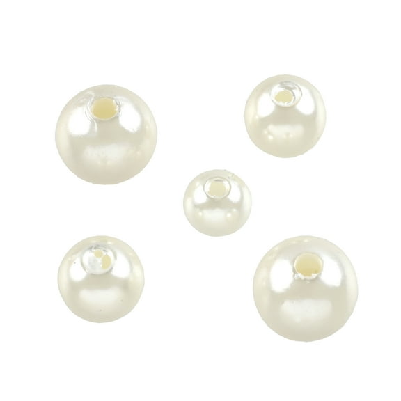 Ivory Plastic Pearl Round Beads by Bead Landing